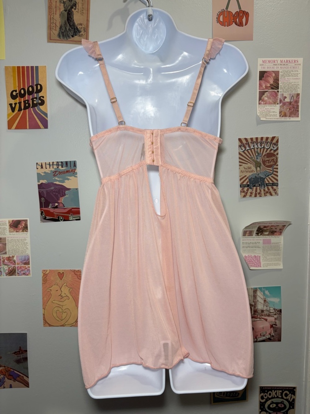Daisy Fuentes Blush Pink Lace Babydoll Chemise - Picture 2 of 5